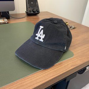 LA Dodgers Hat - Black with White Logo
